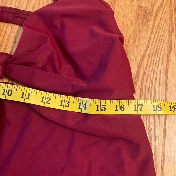 Maroon Tie Front Tankini - Picture 5 of 8